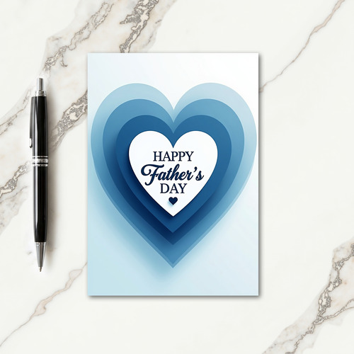 Azure Heart Fathers Day Card