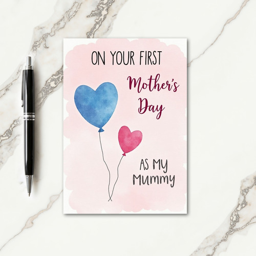 Azure Hearts Mothers Day Card
