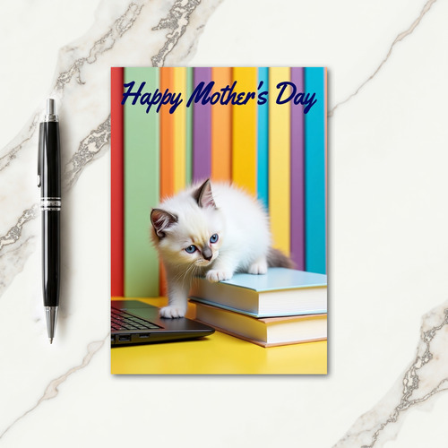 Azure Kitten Mothers Day Card
