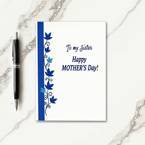 Azure Leaf Mothers Day Card