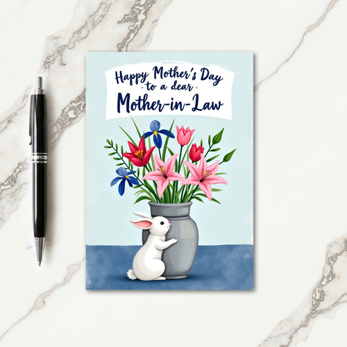 Azure Mothers Day Bunny Card