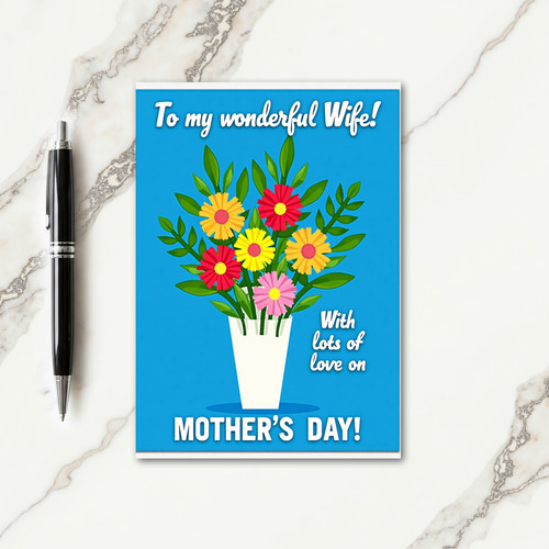 Azure Mothers Day Wishes Card