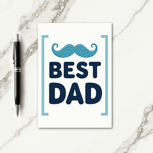 Azure Mustache Fathers Day Card