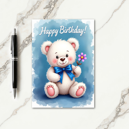 Azure Plush Birthday Card