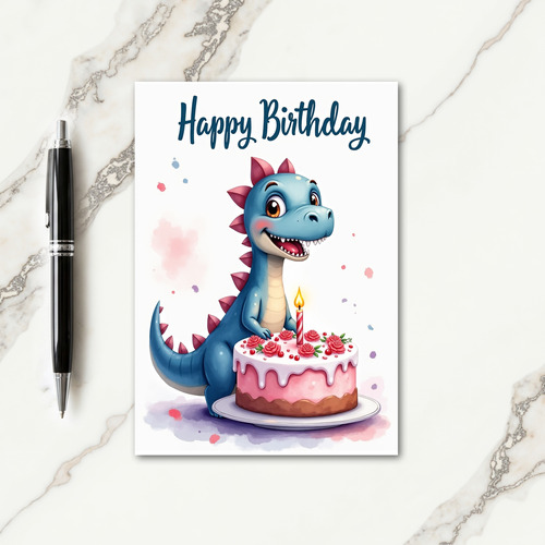 Azure Reptile Birthday Card