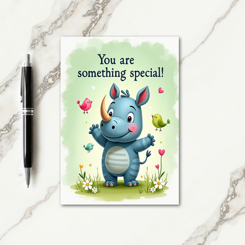 Azure Rhino Birthday Card