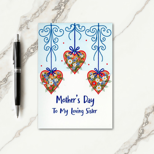 Azure Ribbon Mothers Day Card