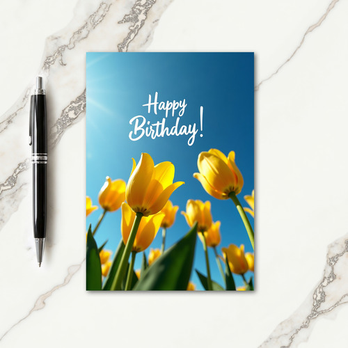 Azure Sky Birthday Wishes Card