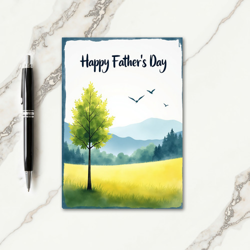 Azure Sky Fathers Day Scene Card