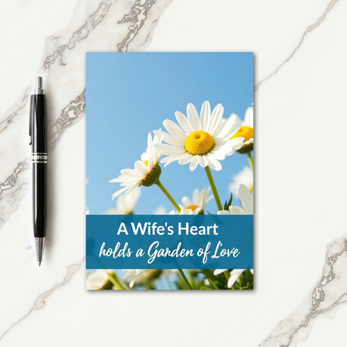Azure Sky Floral Wife Card