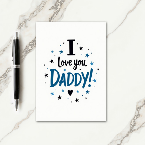 Azure Starry Fathers Day Card