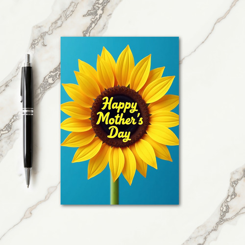 Azure Sunflower Mothers Card