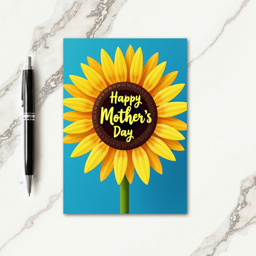 Azure Sunflower Mothers Day Card