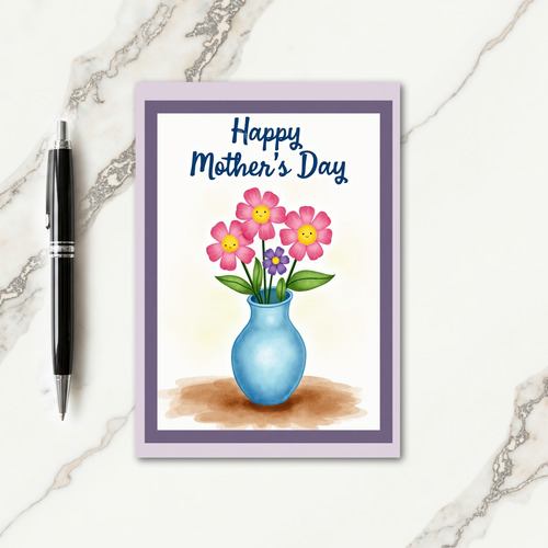 Azure Vase Mothers Day Card