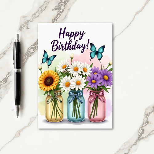 Azure Winged Birthday Card