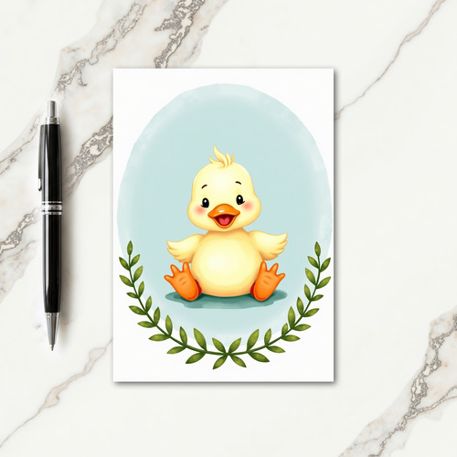 Baby Bird Oval Frame Card