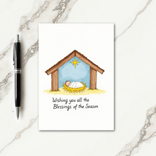 Baby Blessing Watercolor Art Card
