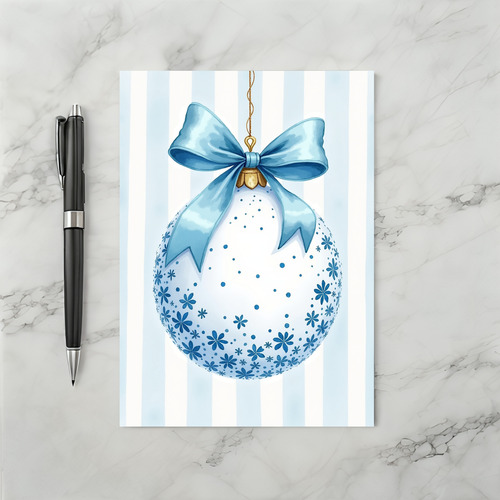 Baby Blue Christmas Ornament Card