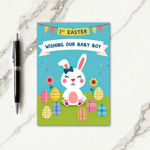 Baby Boys First Easter Greeting Card