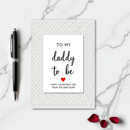 Baby Bump Daddy To Be Valentines Card