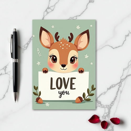 Baby Deer Love You Card