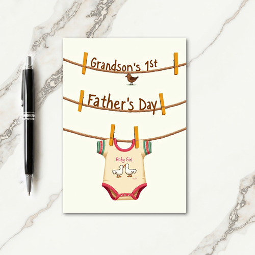 Baby Girl Fathers Day Display Card