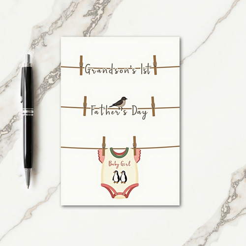 Baby Girls Fathers Day Display Card