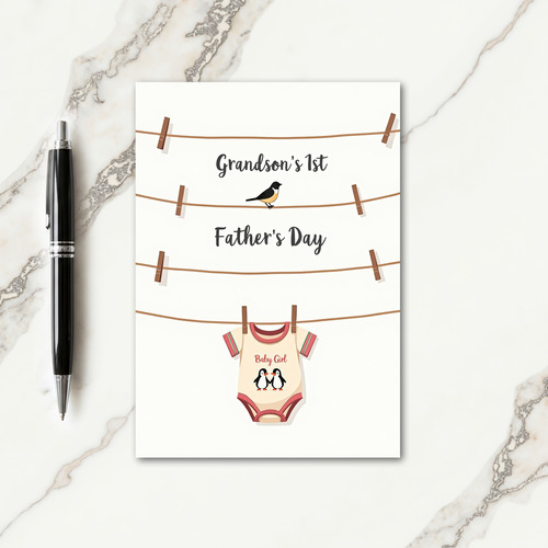 Baby Girls First Fathers Day Card