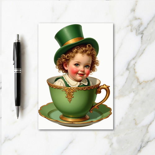 Baby In Teacup Art Card