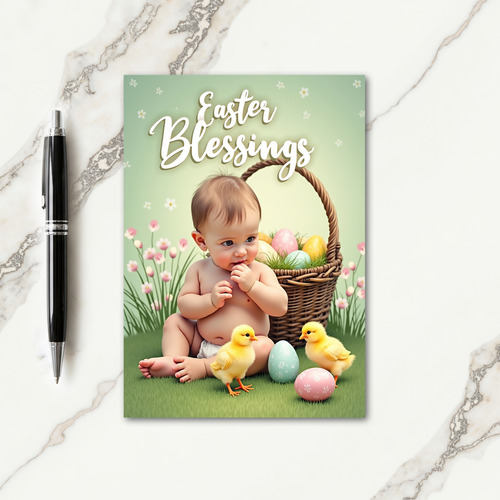 Baby Spring Blessing Scene Card