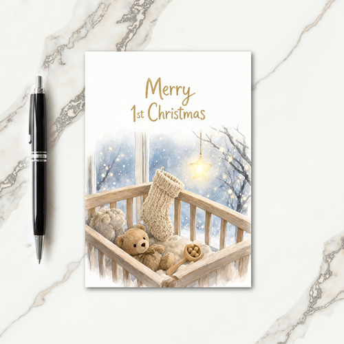 Babys First Christmas Card