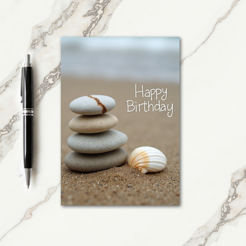 Balanced Stone Birthday Card