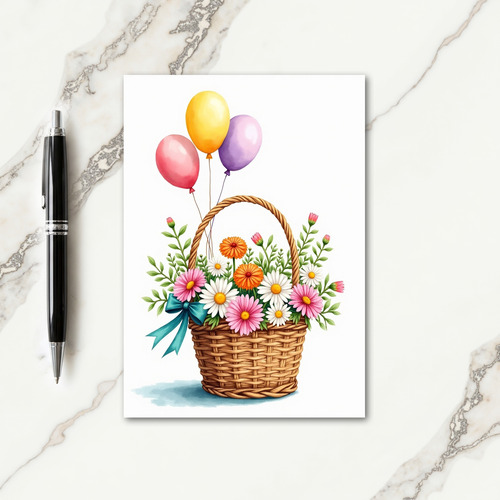 Balloon Basket Birthday Card
