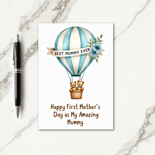 Balloon Bears Mothers Day Art Card