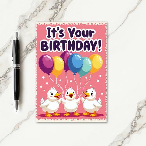 Balloon Birds Birthday Card