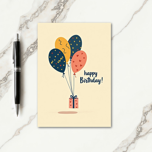 Balloon Birthday Illustration Card