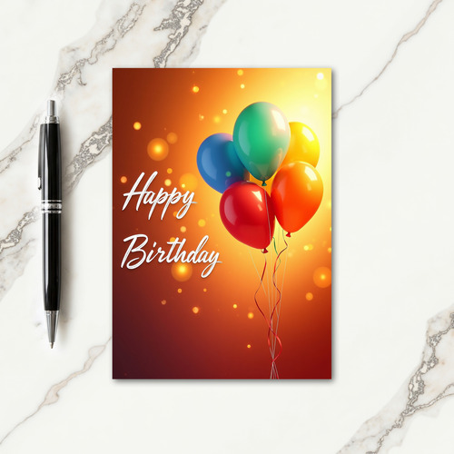 Balloon Birthday Shimmer Card