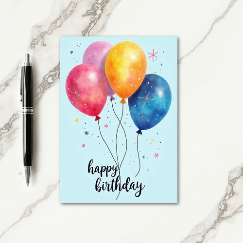 Balloon Birthday Wishes Card