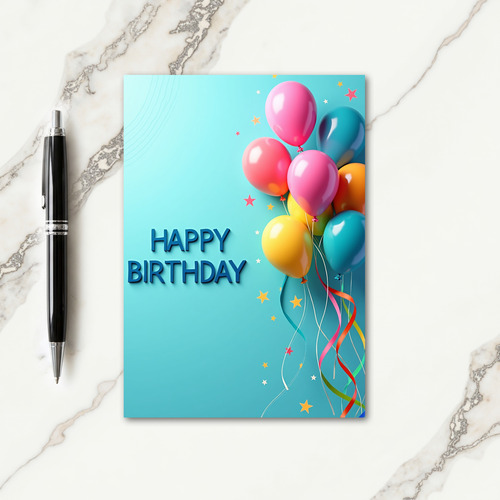 Balloon Burst Birthday Card