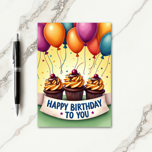 Balloon Celebration Birthday Card