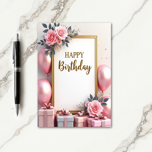 Balloon Gifts Birthday Card
