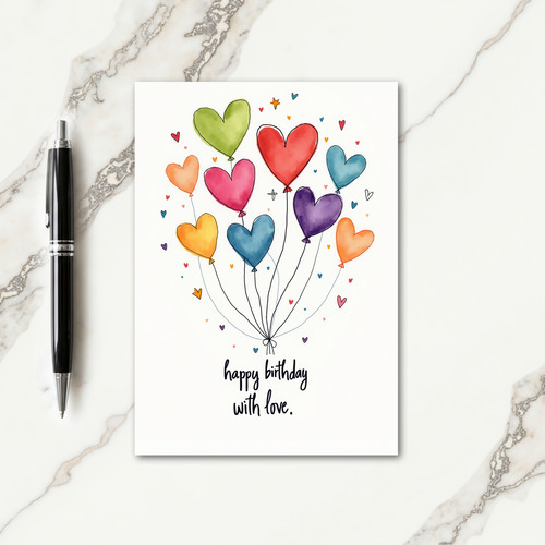 Balloon Illustration Birthday Card