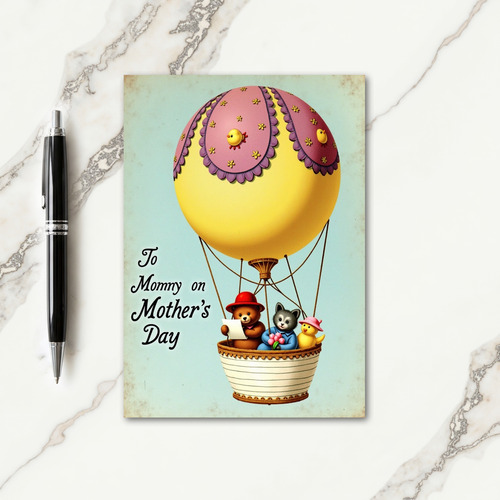 Balloon Mothers Day Illustration Card