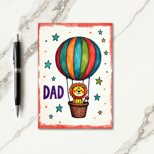 Balloon Ride Fathers Day Card