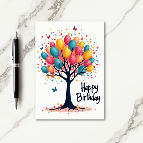 Balloon Tree Birthday Card