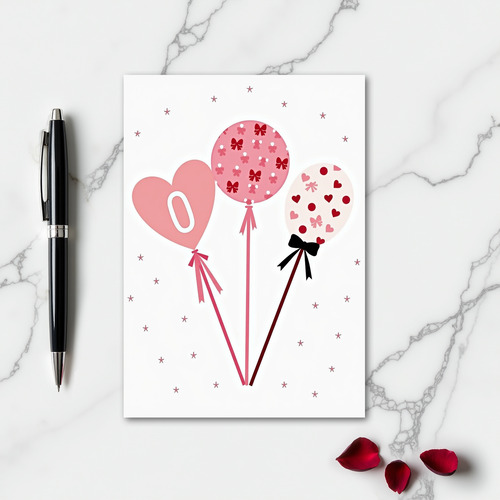 Balloons And Bows Celebration Card