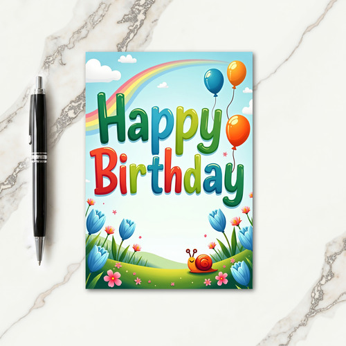 Balloons And Clouds Birthday Card