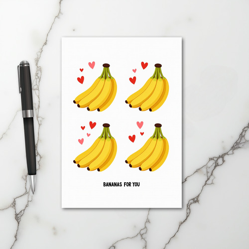 Bananas For You Heart Card