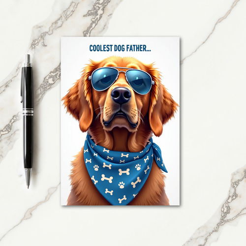 Bandana Dog Fathers Day Card