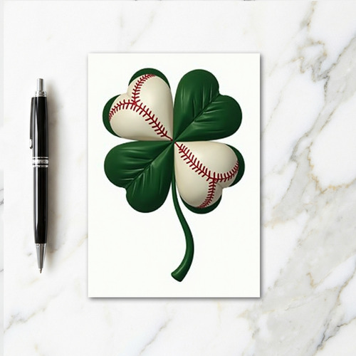 Baseball Clover Luck Card